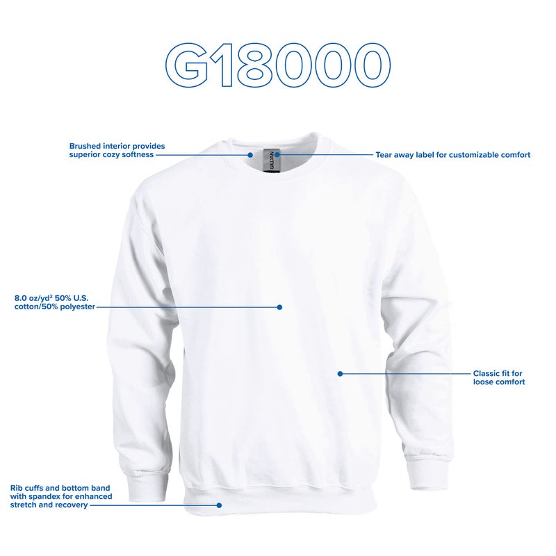 Gildan Adult Fleece Crewneck Sweatshirt, Style G18000, Multipack, White (1-Pack), 2X-Large - Image 4